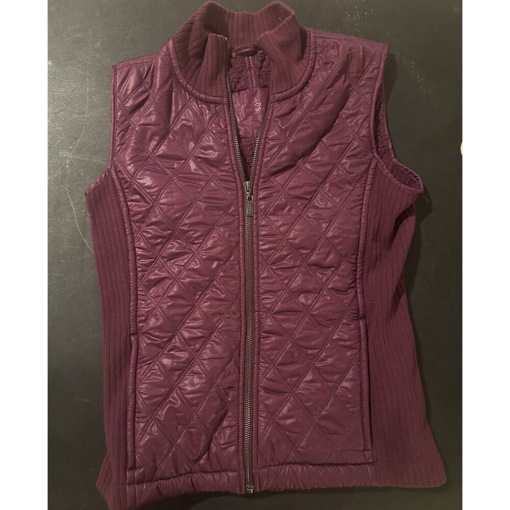 Prana Quilted Vest Women’s Size Small, Purple, Full Zip, Pockets
